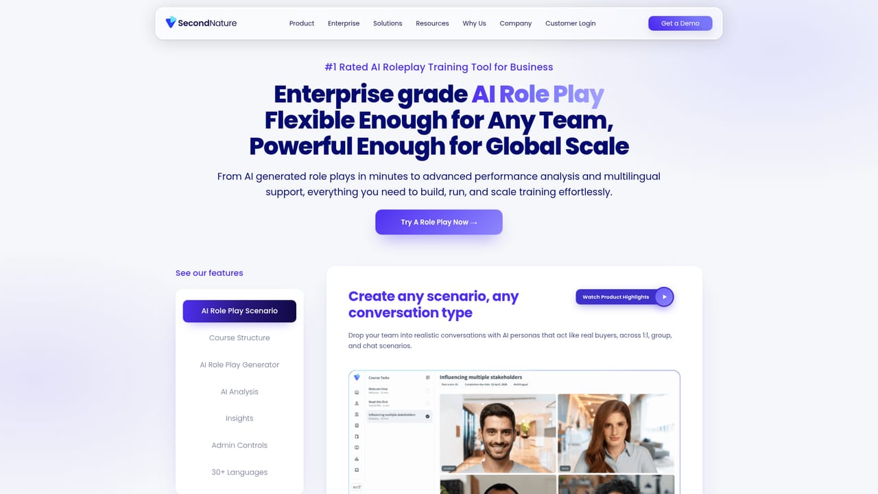 Second Nature AI — Review the product and Enterprise pages