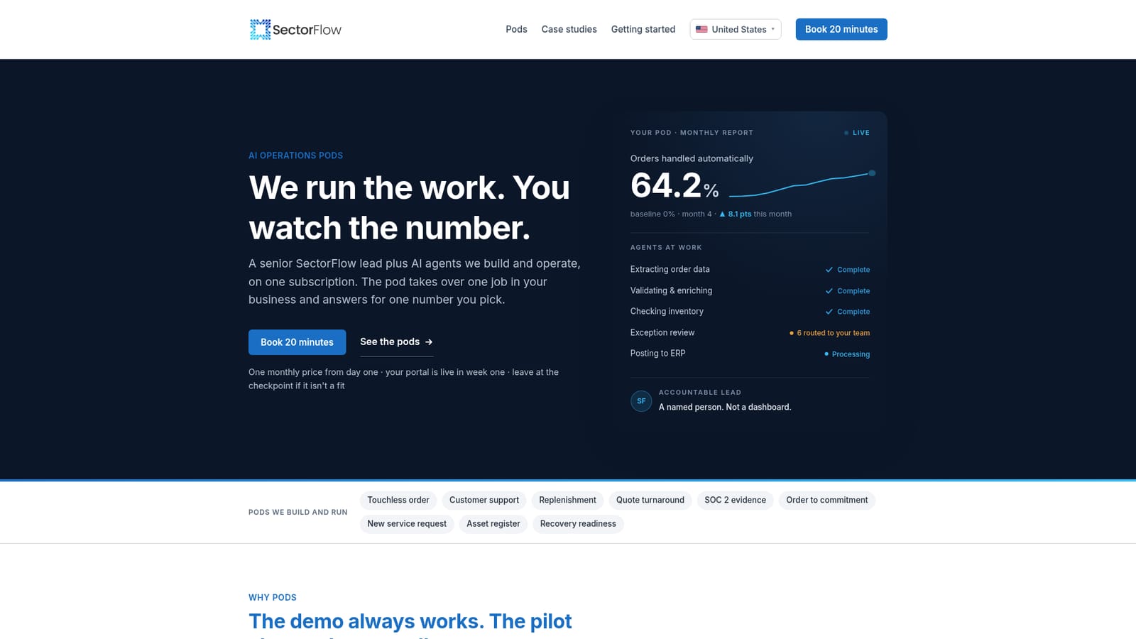 SectorFlow — Book a 20 minute walkthrough