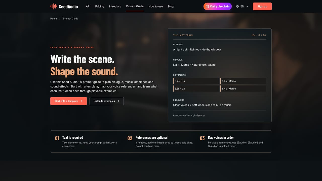 SeedAudio — Write a scene prompt