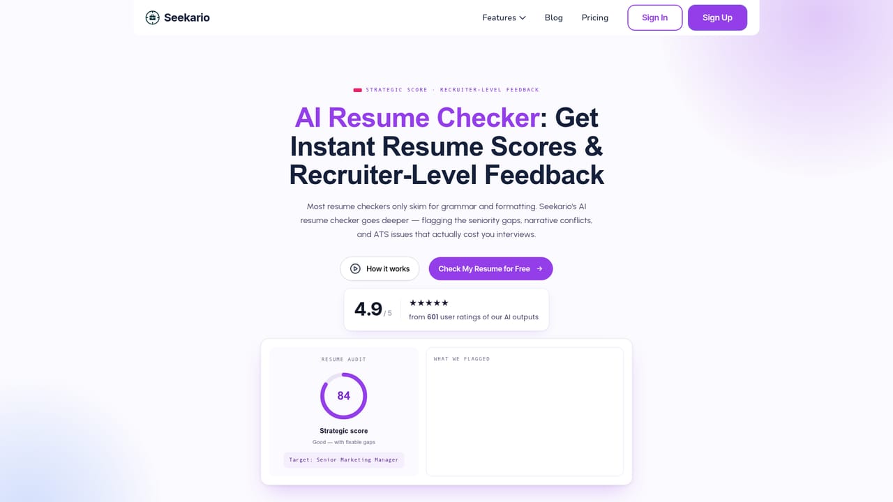 Seekario — Run a resume audit before sending