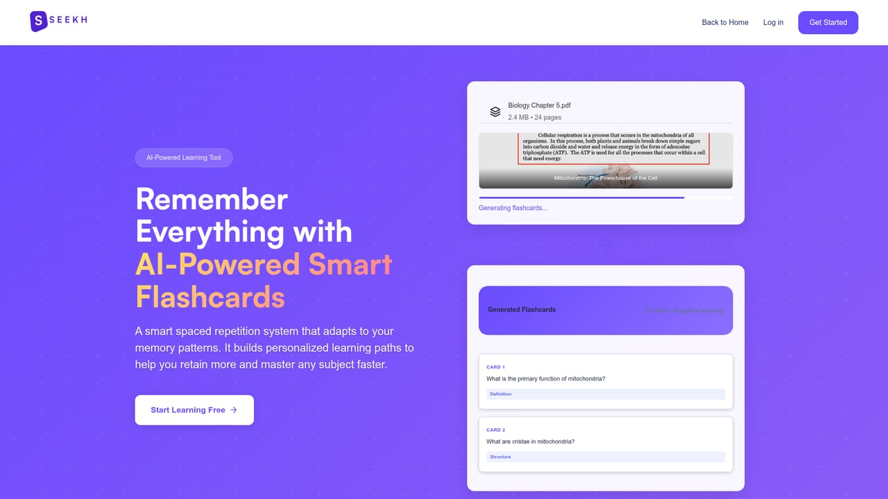 Seekh.co — Build a flashcard set