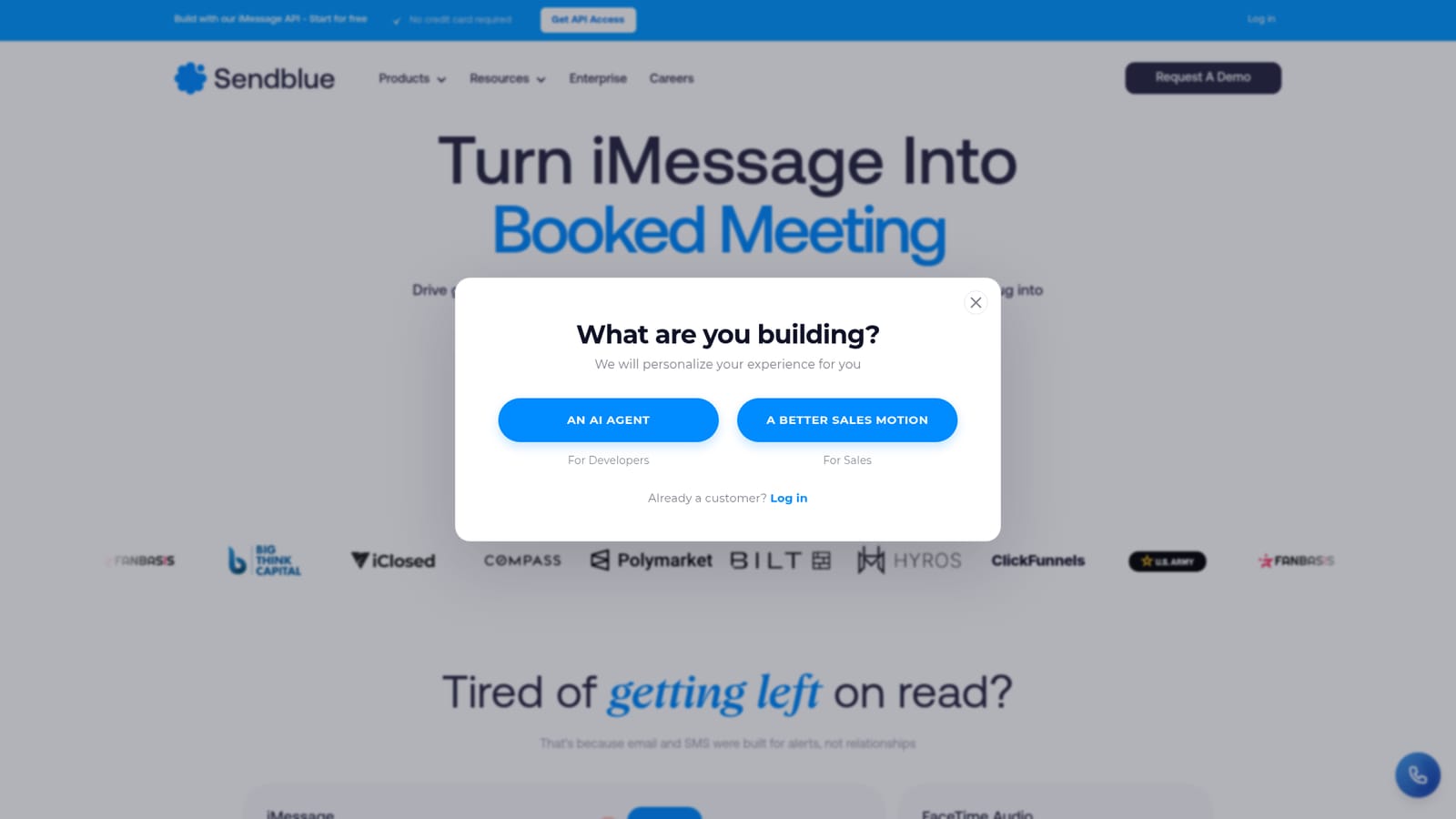 Sendblue — Choose your build path