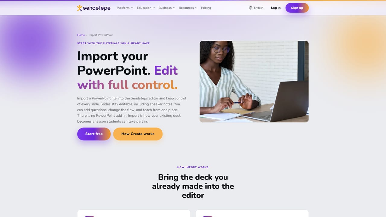 Sendsteps — Bring in existing slides or a document