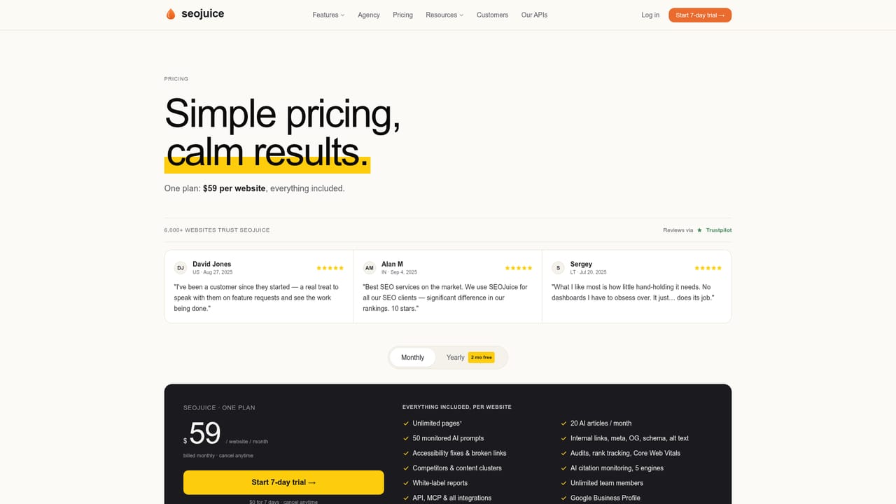 SEOJuice — Review pricing and plan details