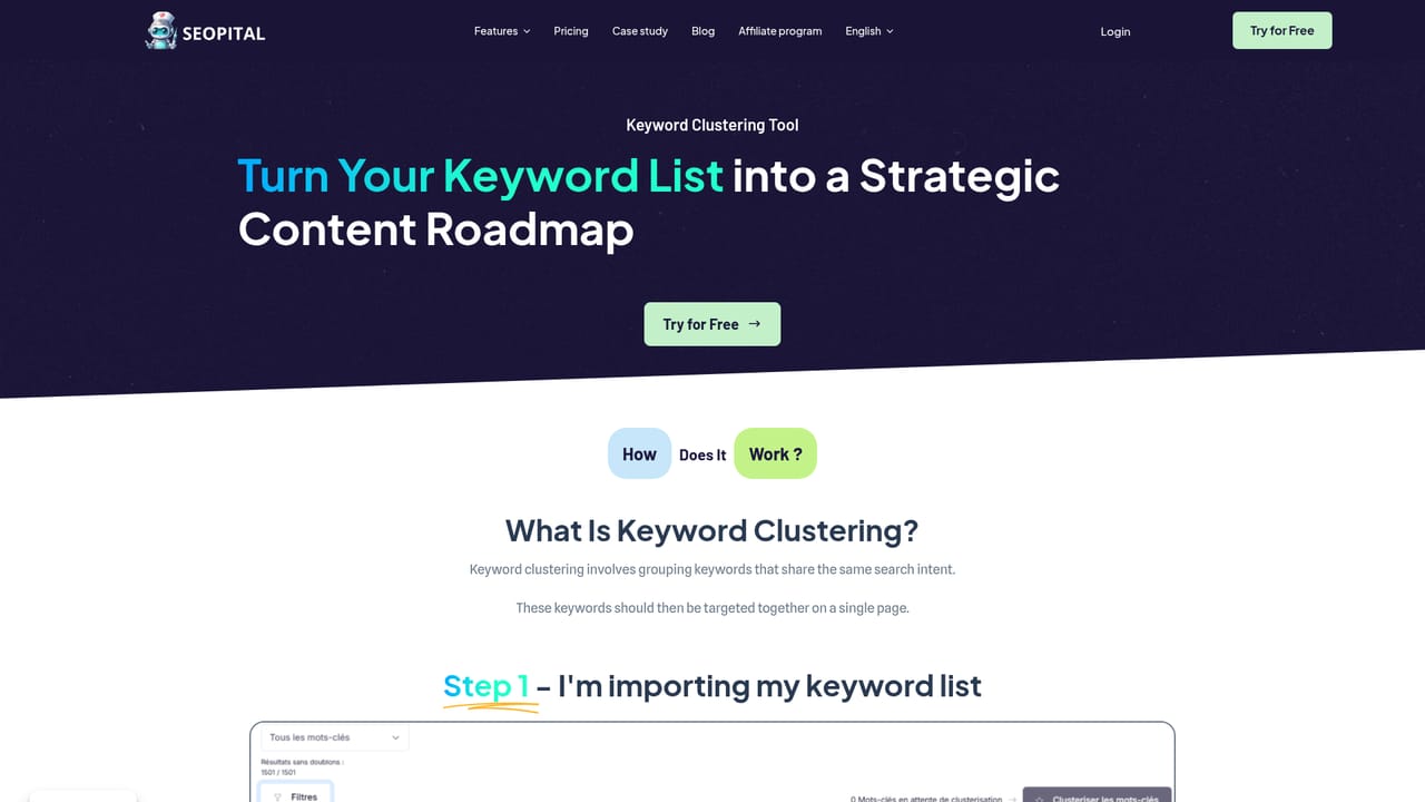 SEOpital — Research and cluster keywords