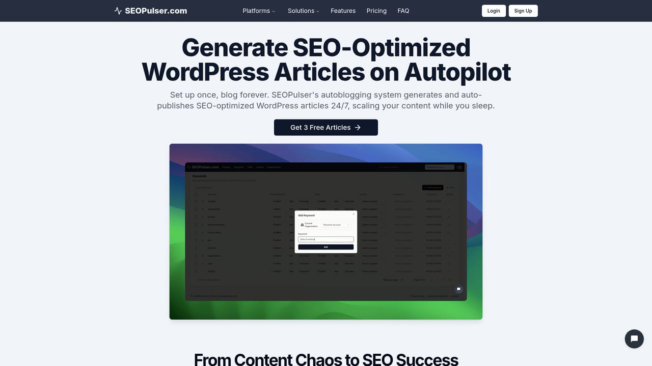 SEOPulser — Connect your publishing destination