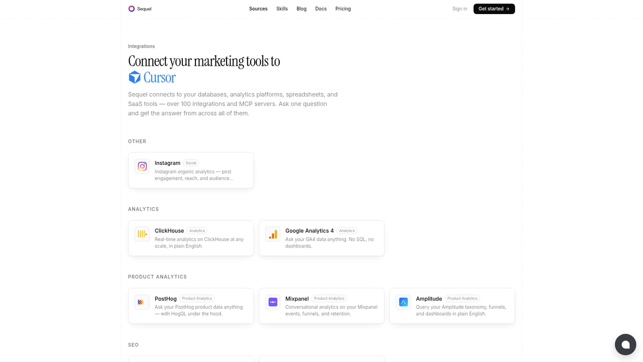 Sequel — Connect your first data source