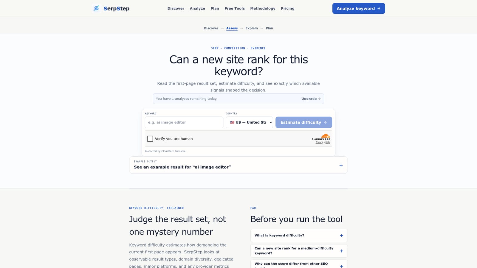 SerpStep — Enter your keyword and market