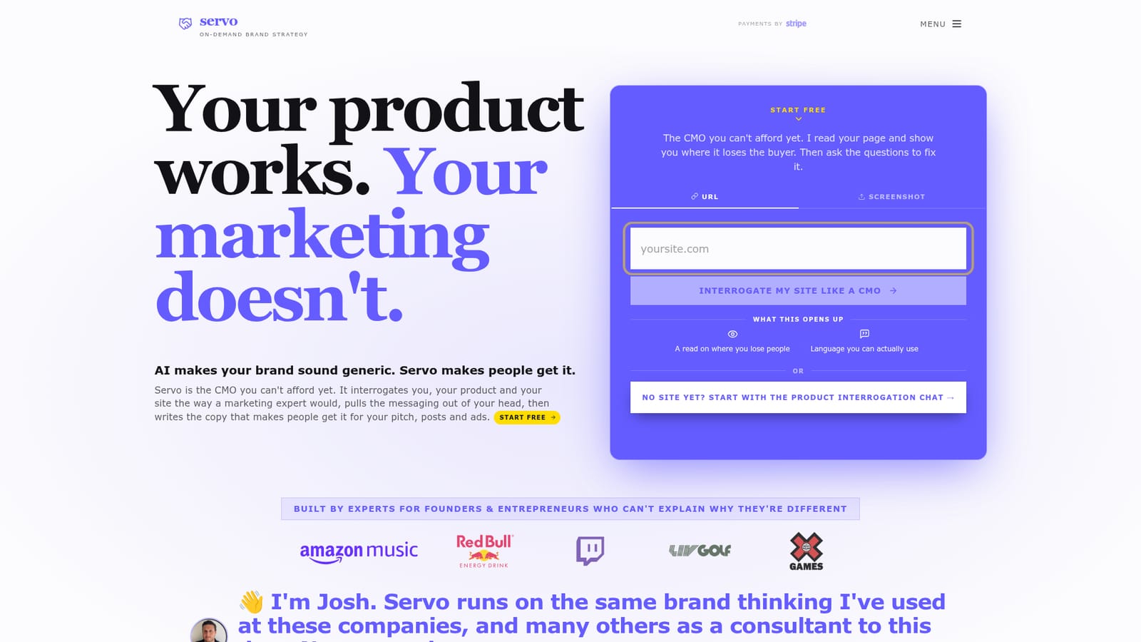 Servo — Run the free site interrogation