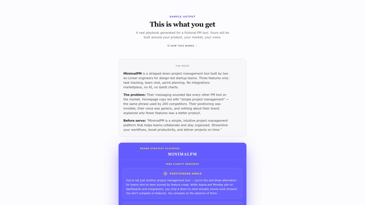 Servo — Study the sample playbook