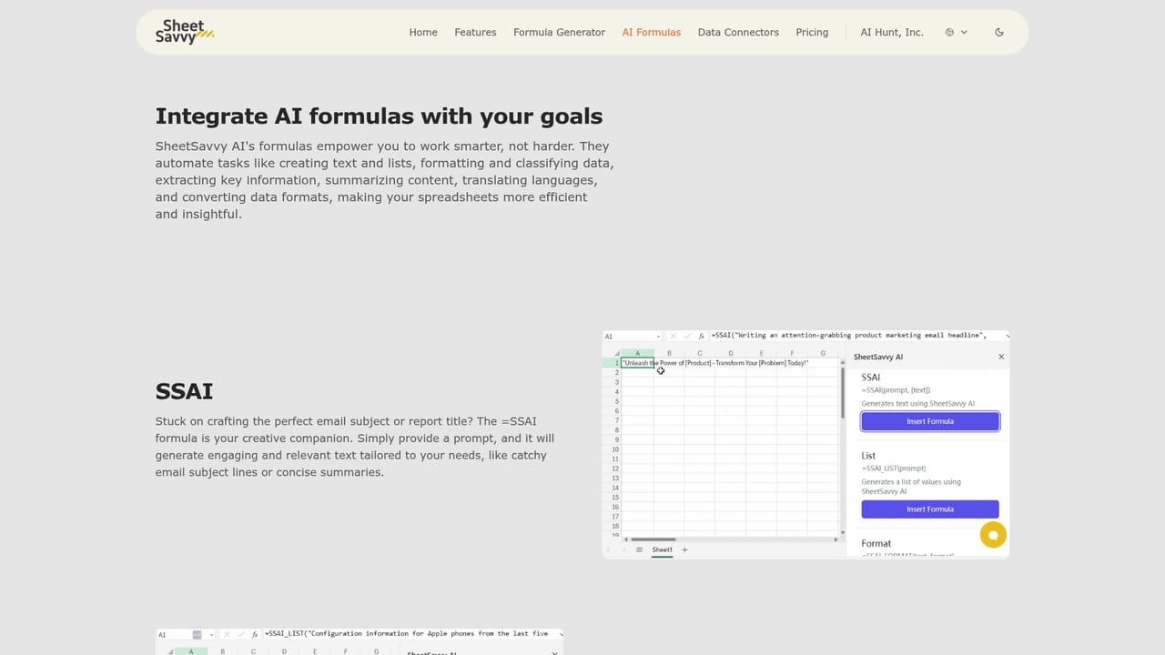 SheetSavvy AI — Apply AI formulas to your data