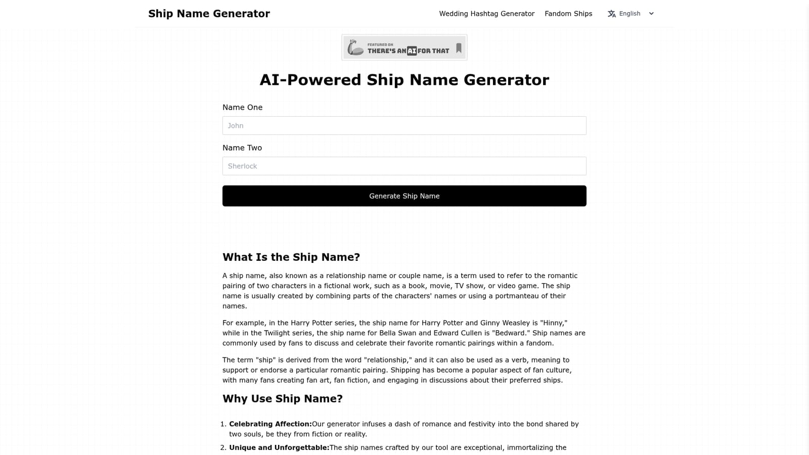 Ship Name Generator — Open the Ship Name Generator