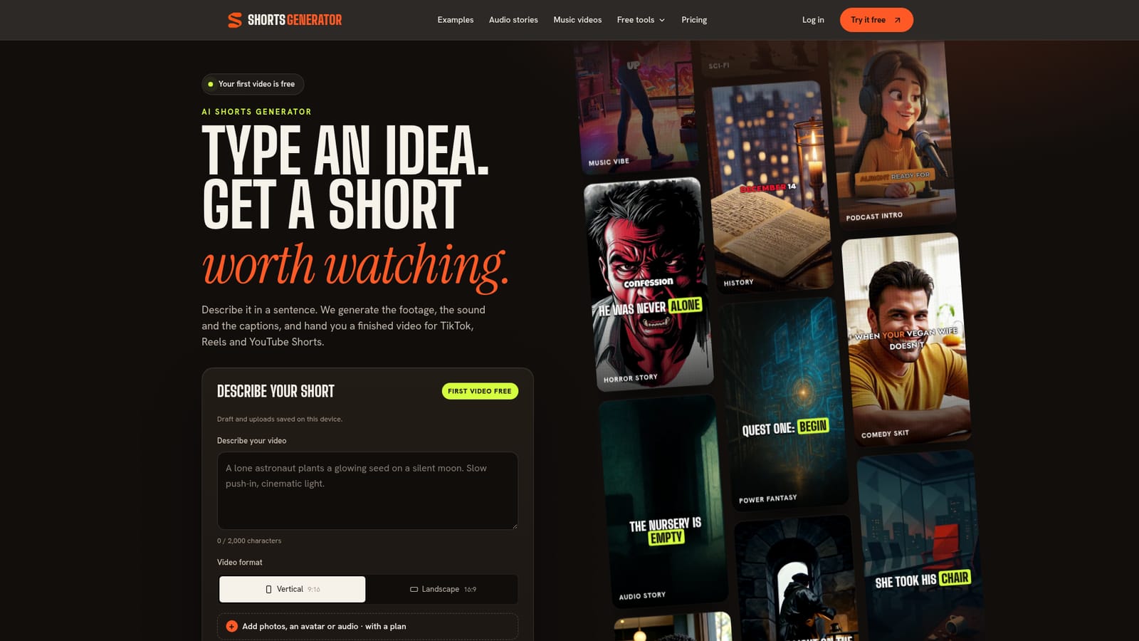 Shorts Generator — Write the brief