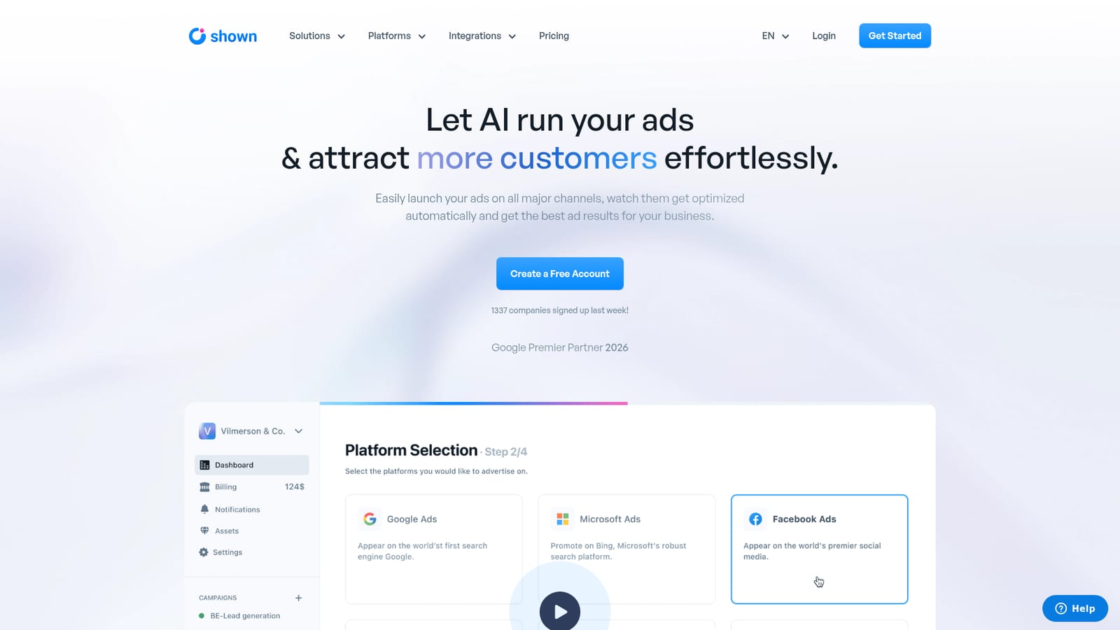 Shown.io — Create a free account