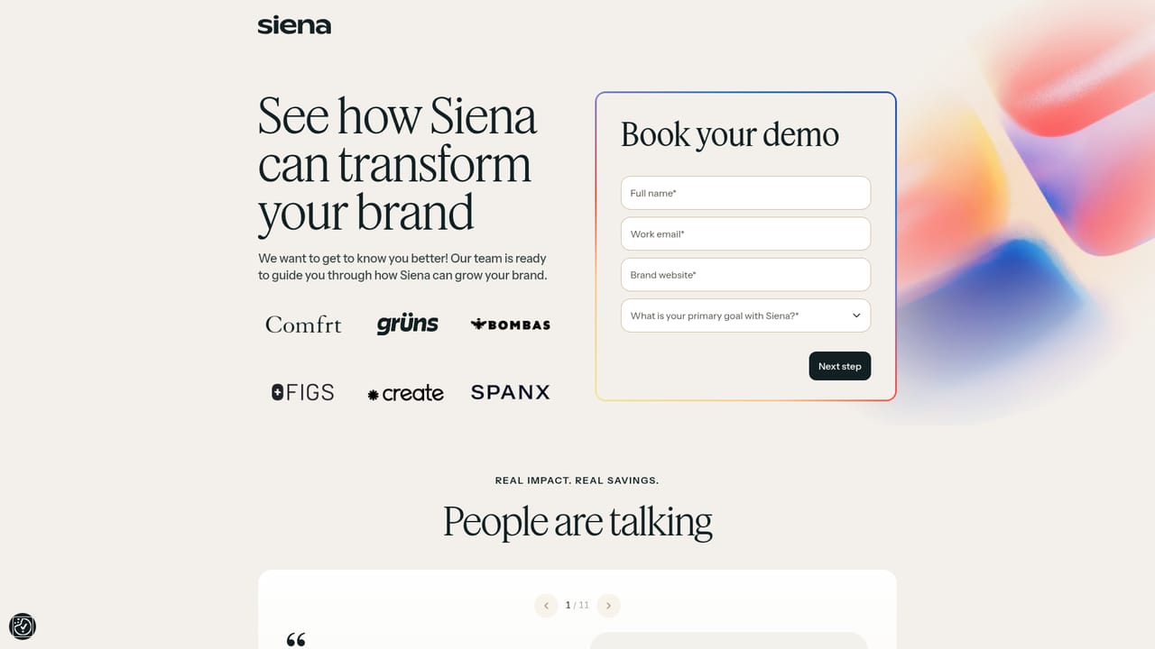 Siena CX — Book a demo with the Siena team