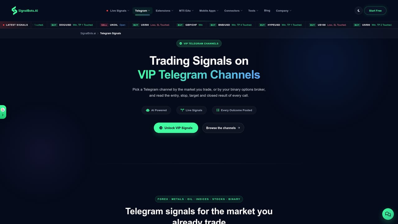 SignalBotsAI — Join the Telegram channel for your market