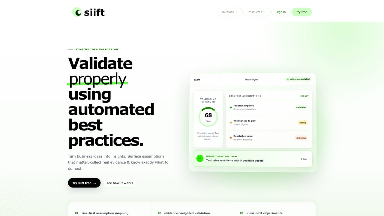 siift — Check confidence scores and pick the weakest area
