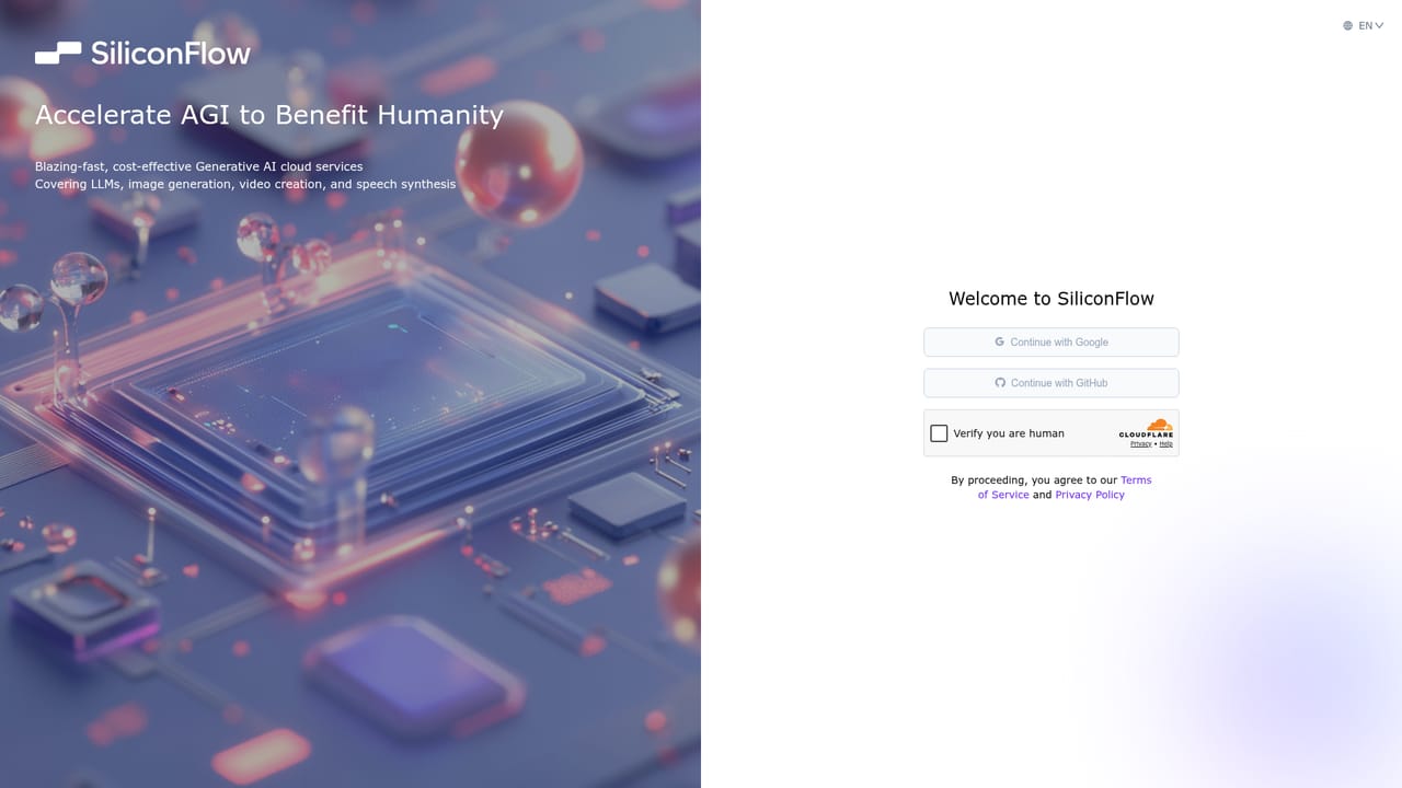 SiliconFlow — Create a SiliconFlow cloud account