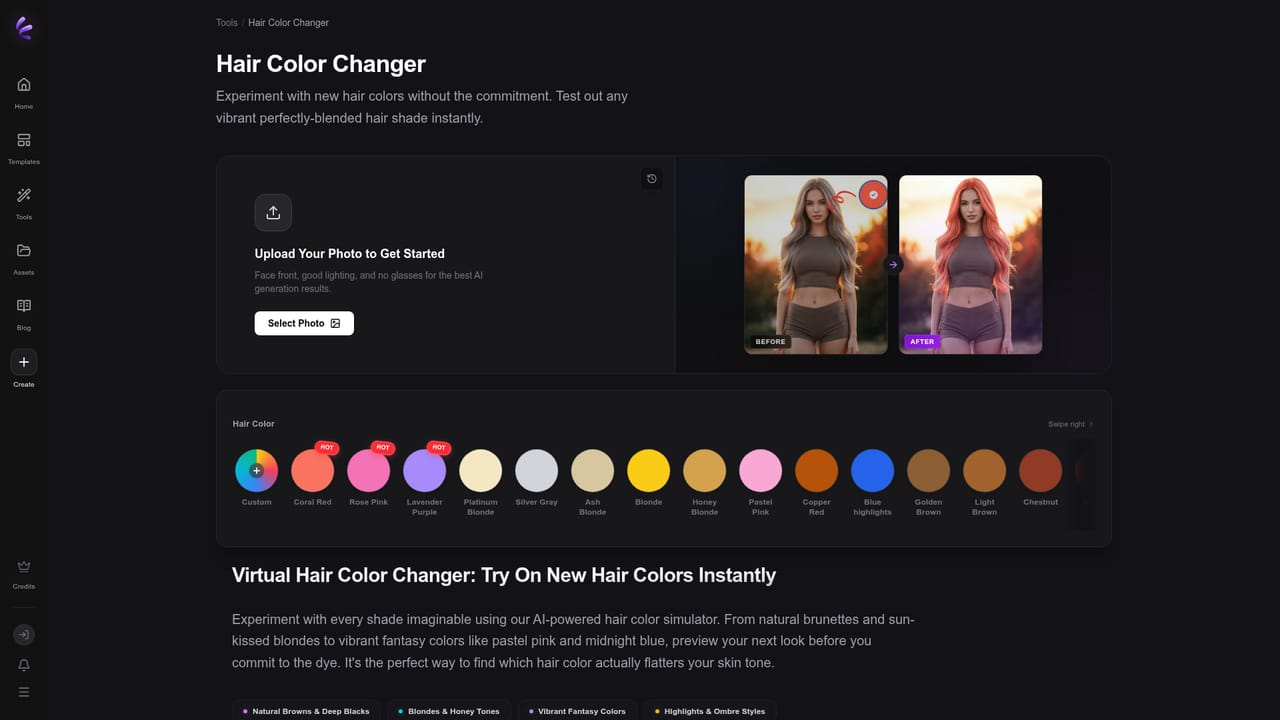 Silky AI — Describe or choose a color
