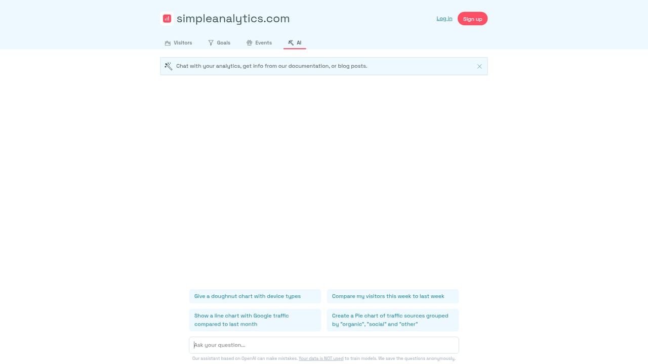 Simple Analytics AI — Chat with public site data