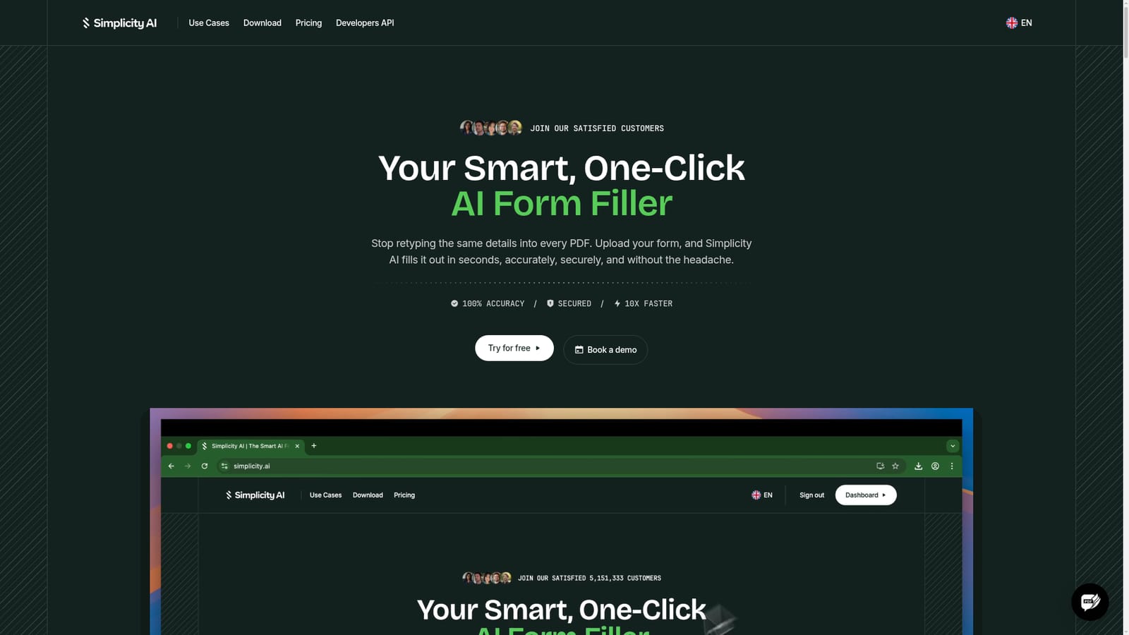 Simplicity AI — Upload the blank PDF