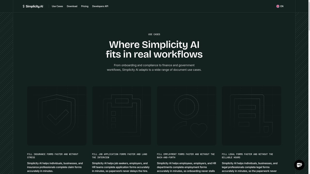 Simplicity AI — Choose guided entry or source-document autofill