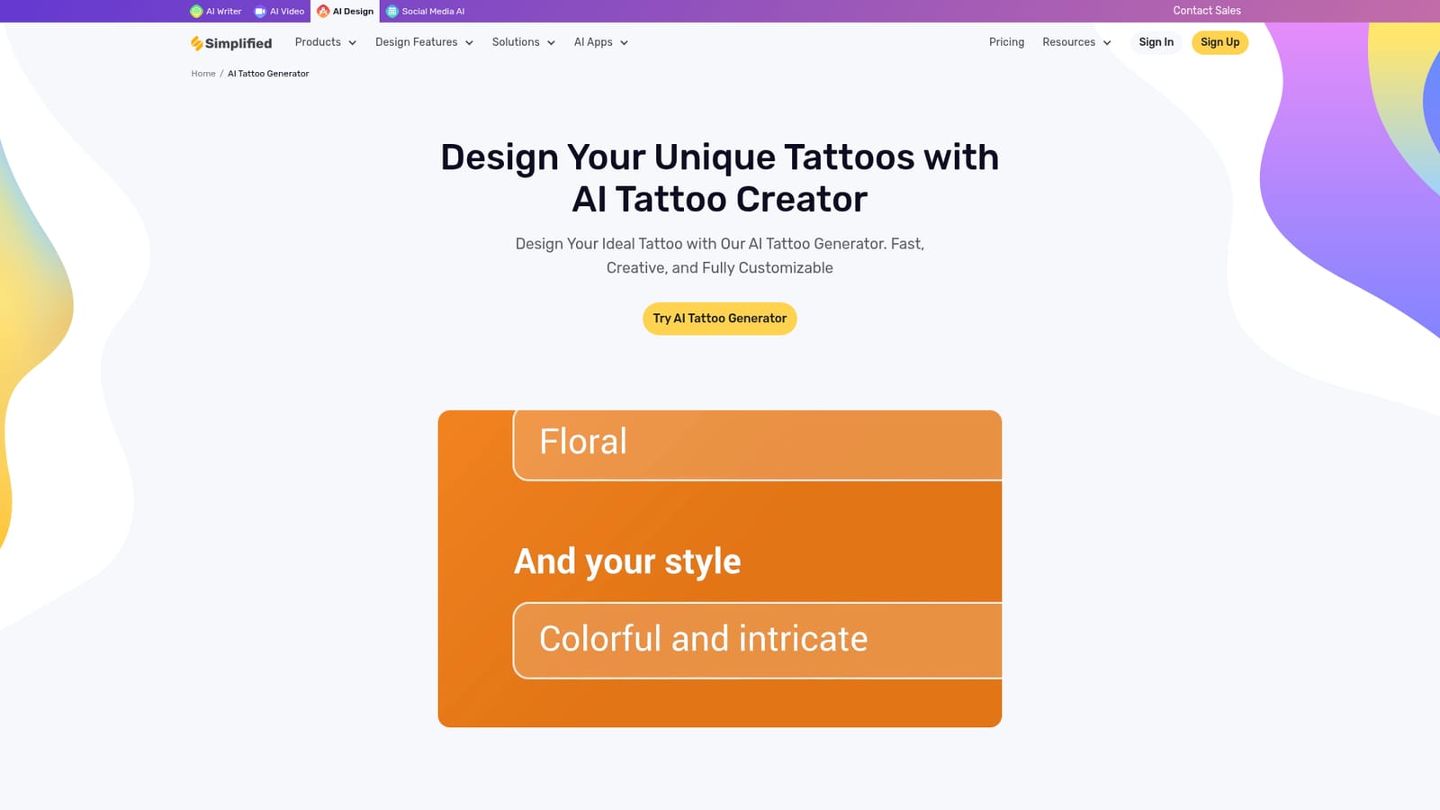 Simplified Tattoo Generator — Open the AI Tattoo Generator and sign up