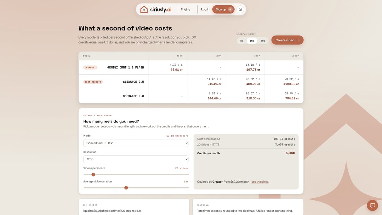 siriusly.ai — Generate and review the reel