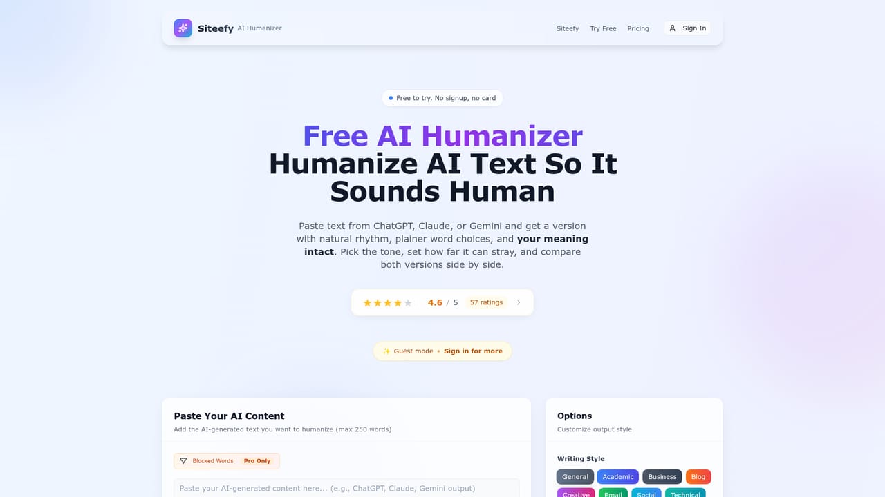 Siteefy content checker — Smooth AI drafts first if needed