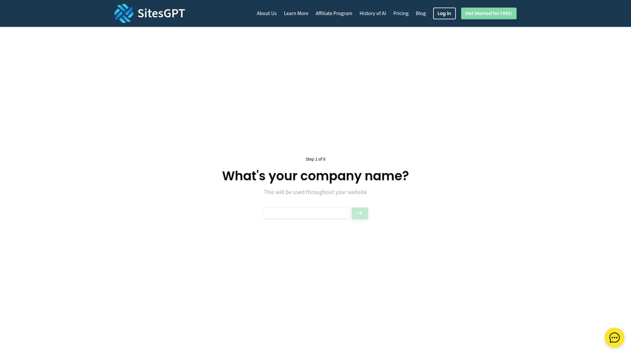 SitesGPT.com — Open the builder wizard