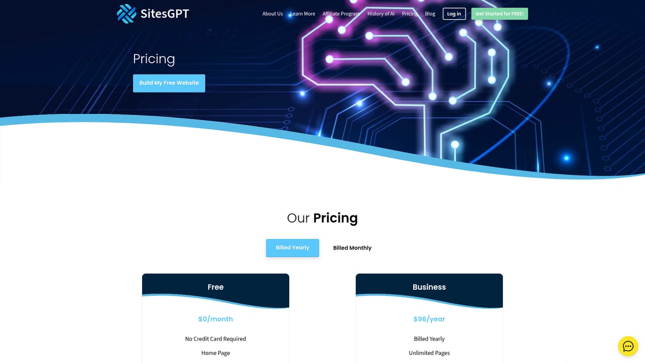 SitesGPT.com — Review pricing before you commit