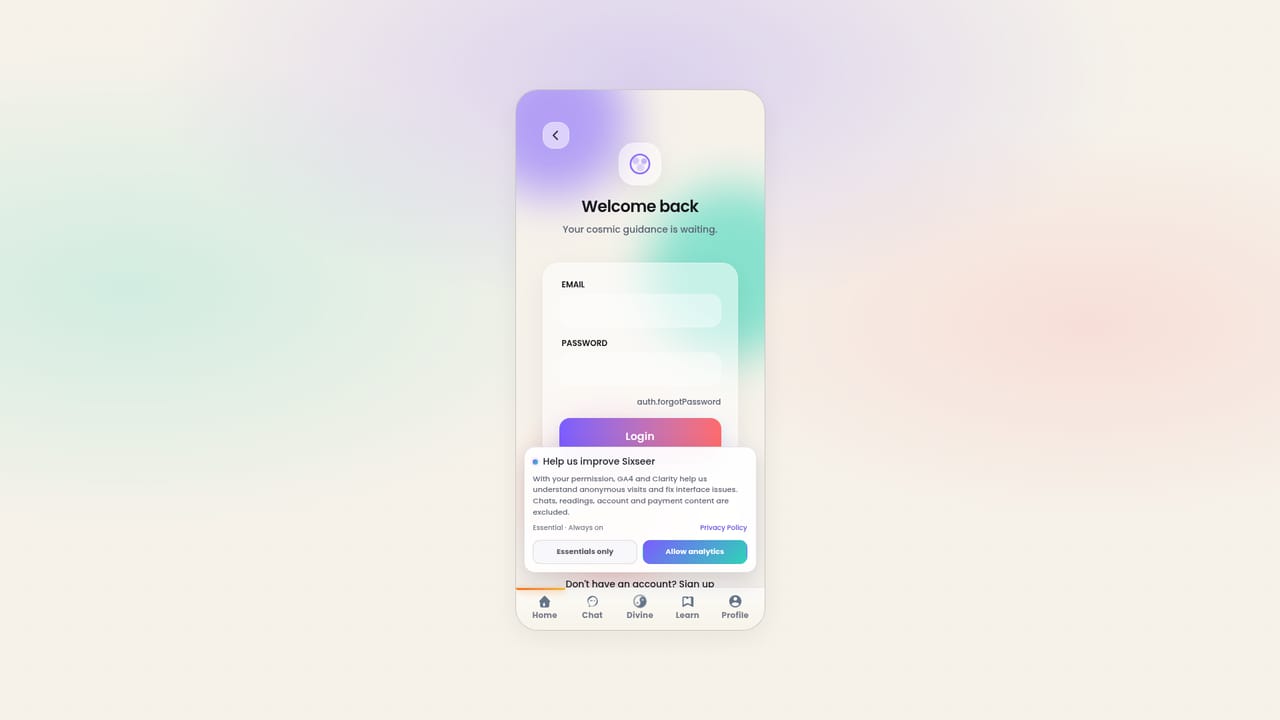 SixSeer — Create a profile to keep readings