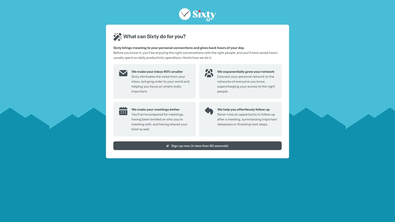 Sixty — Create your account