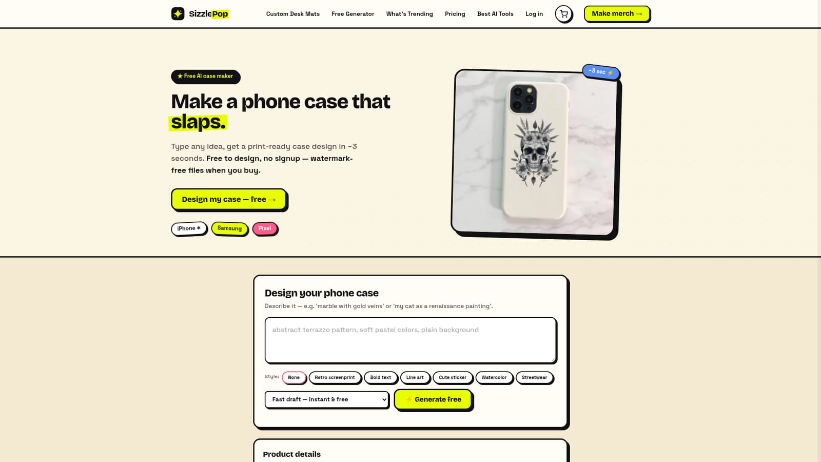 SizzlePop — Describe your case idea