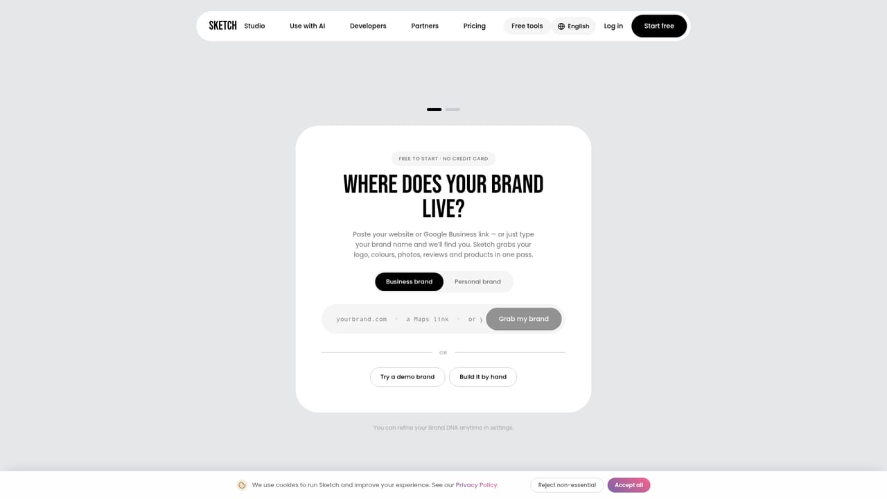 Sketch Studio — Start with your site URL