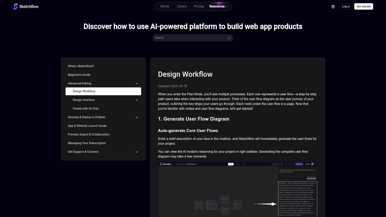 Sketchflow.ai — Describe requirements and generate the design plan