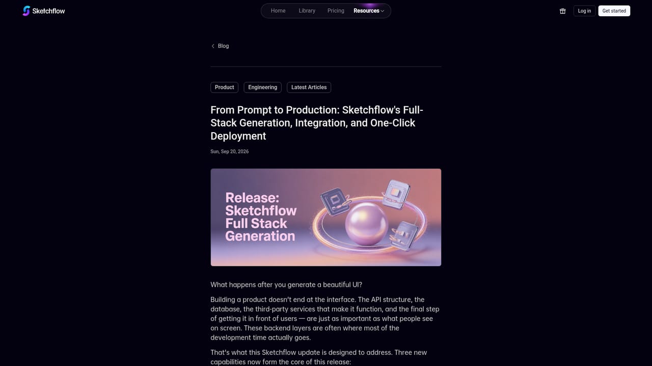 Sketchflow.ai — Configure integrations and backends