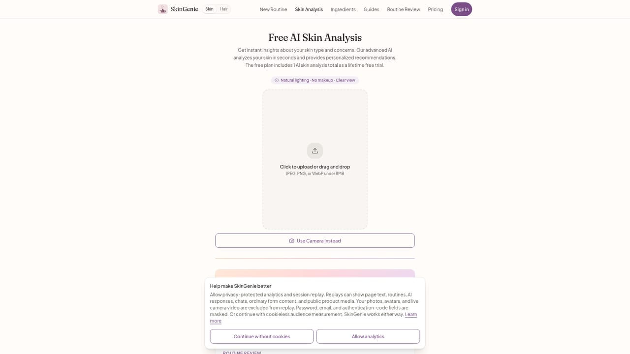 SkinGenie — Try the selfie skin analysis