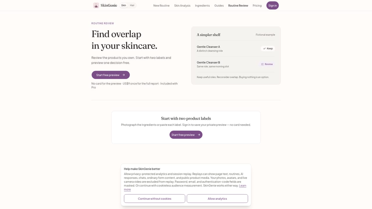 SkinGenie — Check products you already own