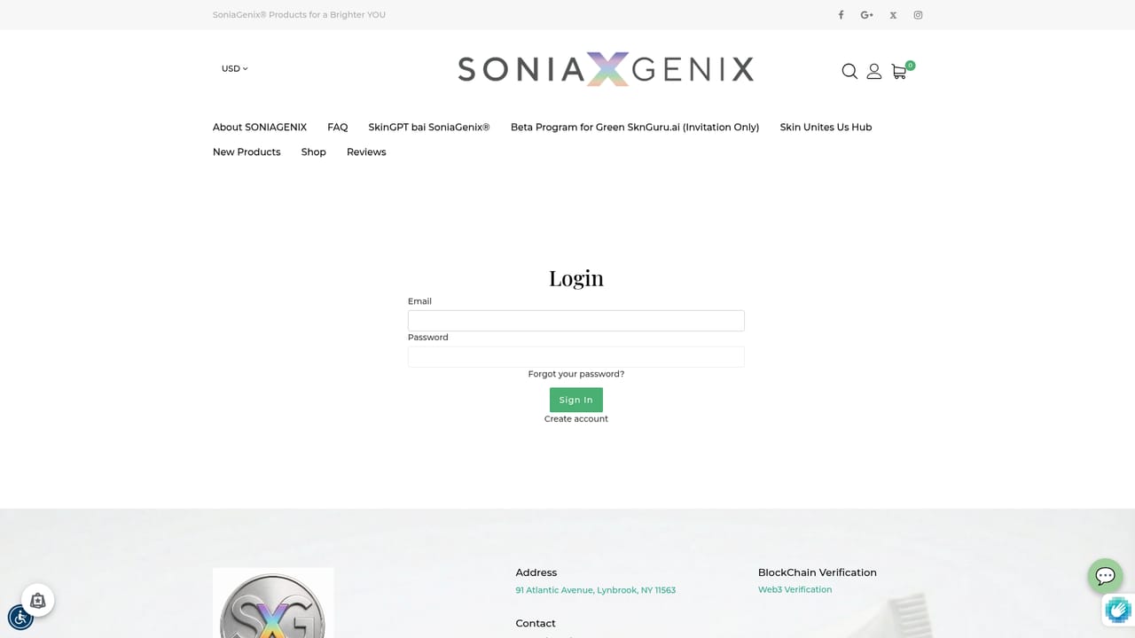 SkinGPT by SoniaGenix® — Create or sign in to your SoniaGenix account