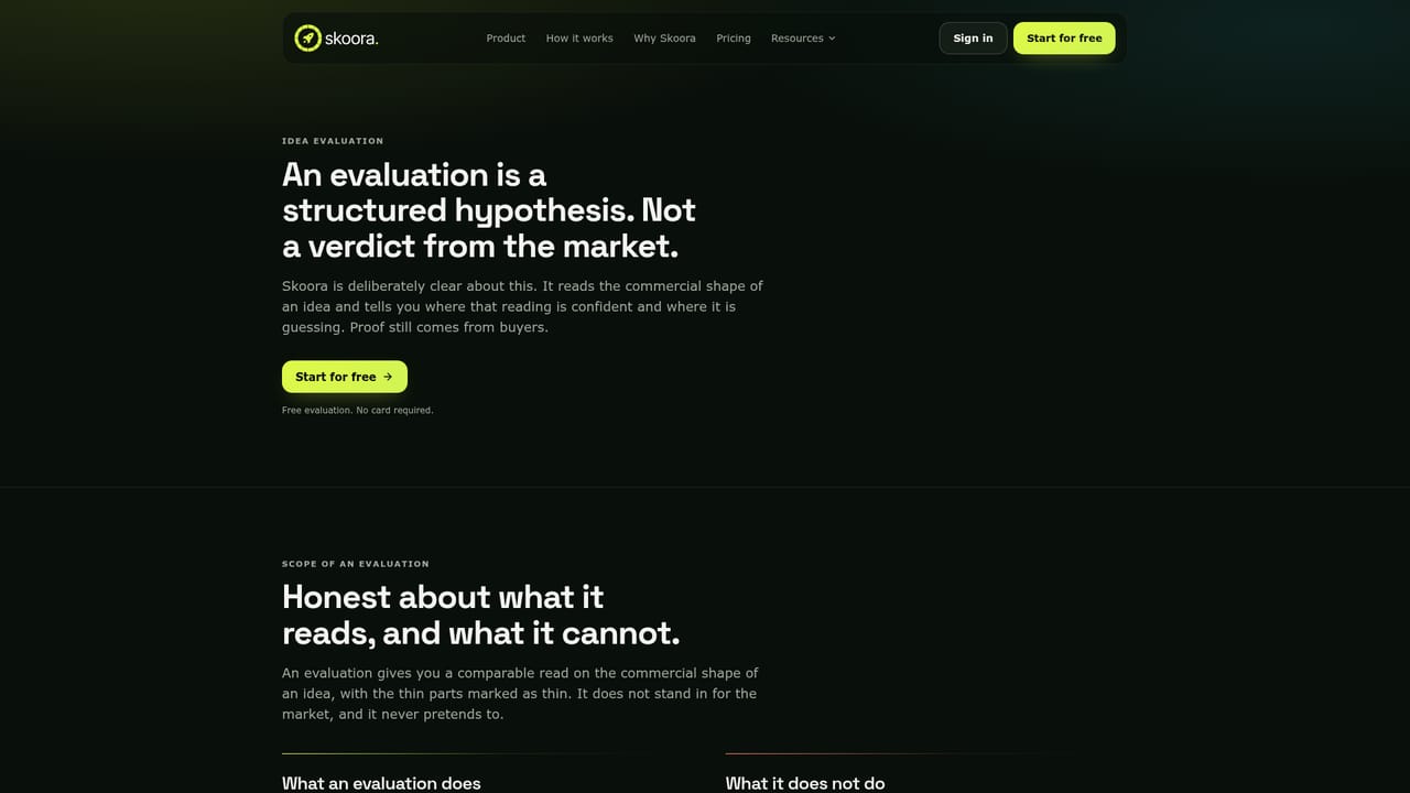 Skoora — Describe the idea in plain language
