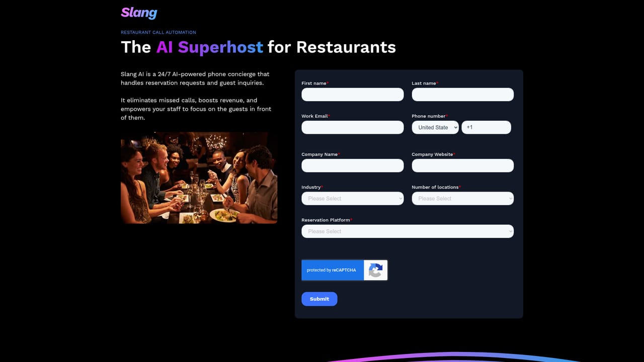 Slang — Review the restaurant offering