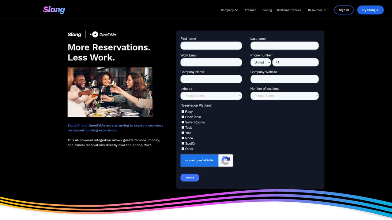 Slang — Confirm your reservation platform is supported