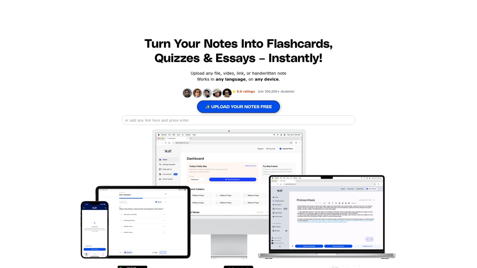 Slay School — Start free from the homepage