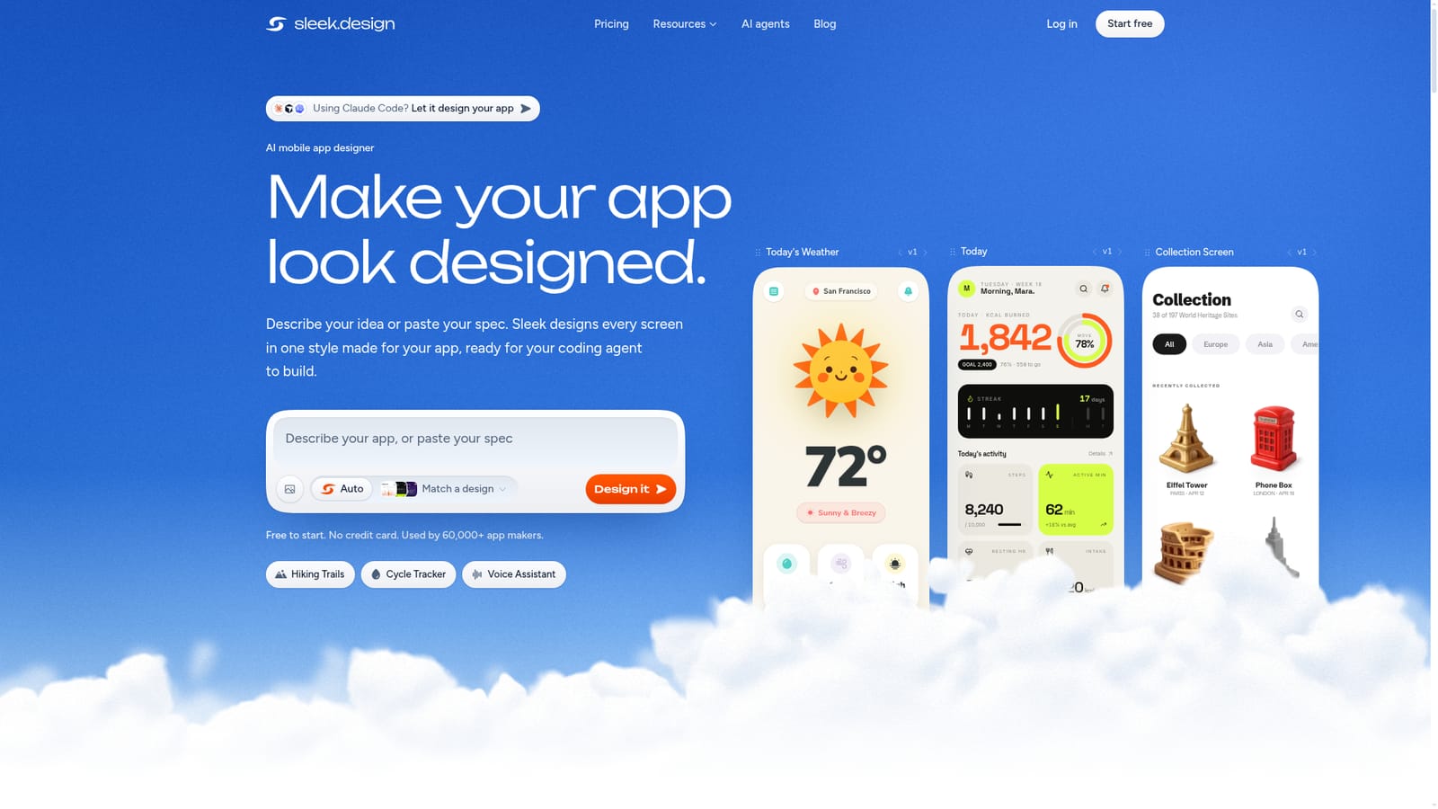 Sleek AI — Describe your app or paste your spec
