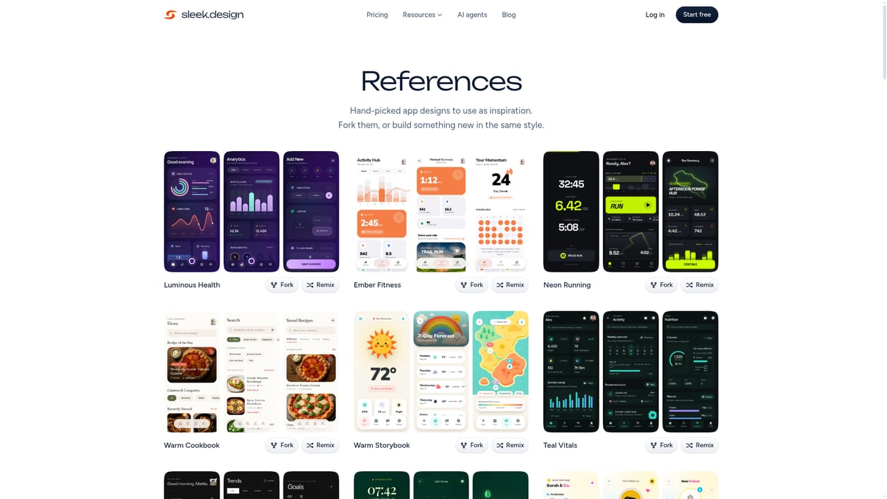 Sleek AI — Browse reference designs for direction