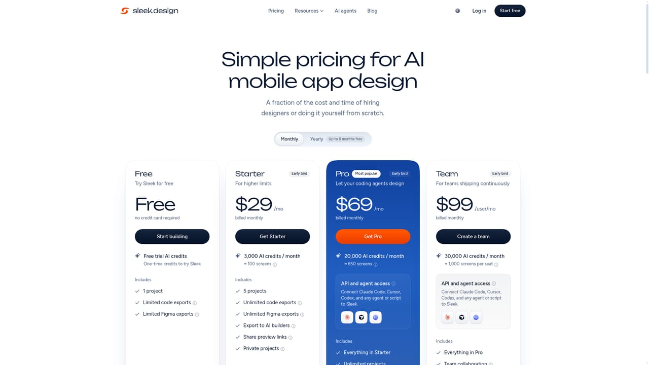 Sleek AI — Compare plans when you outgrow the free tier