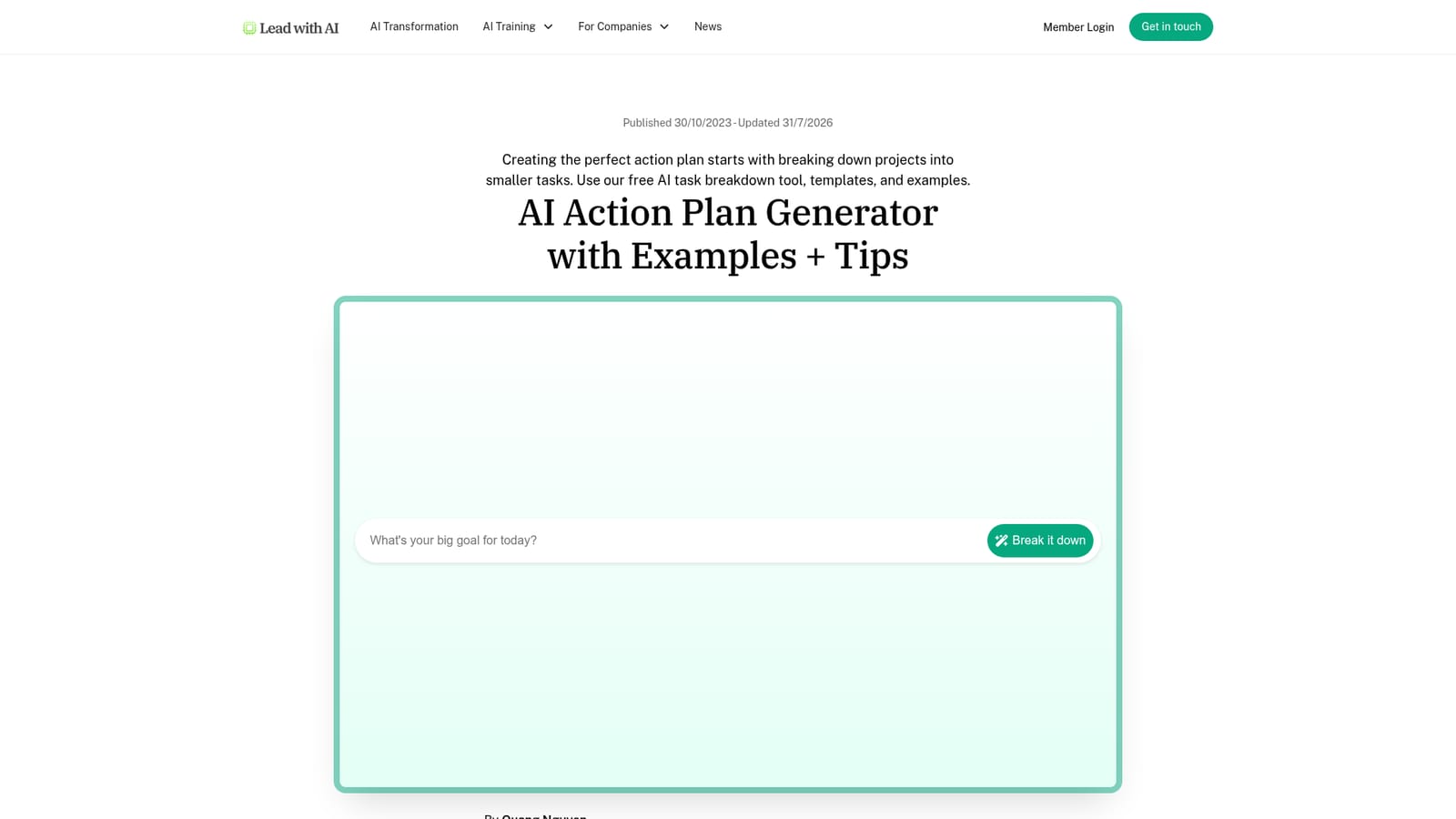 Small Steps — Open the generator