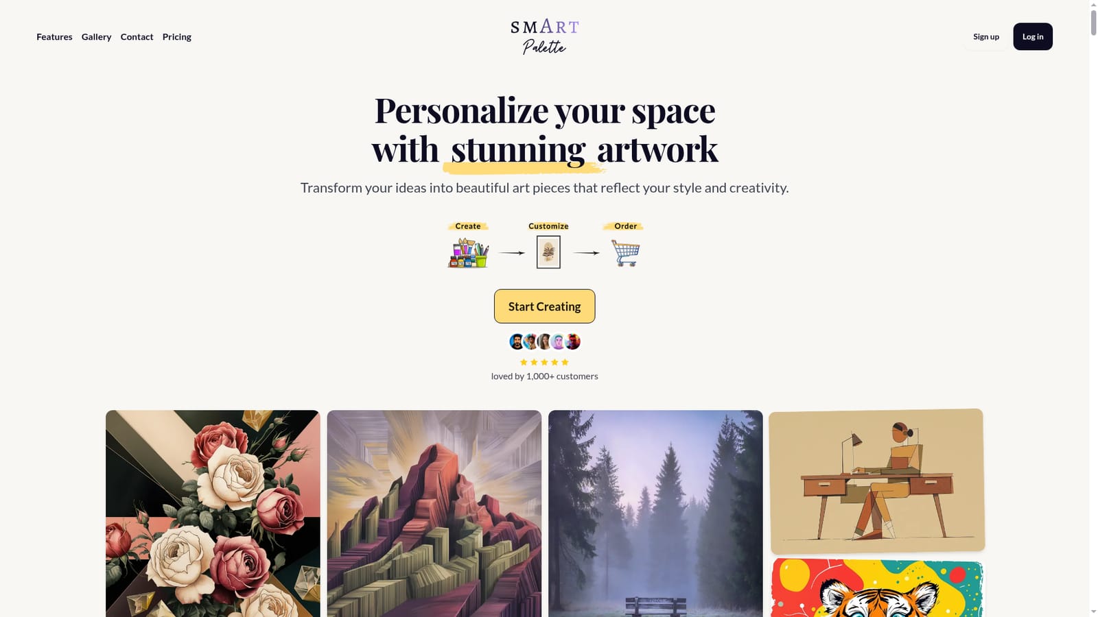 Smart Palette — Start from the homepage