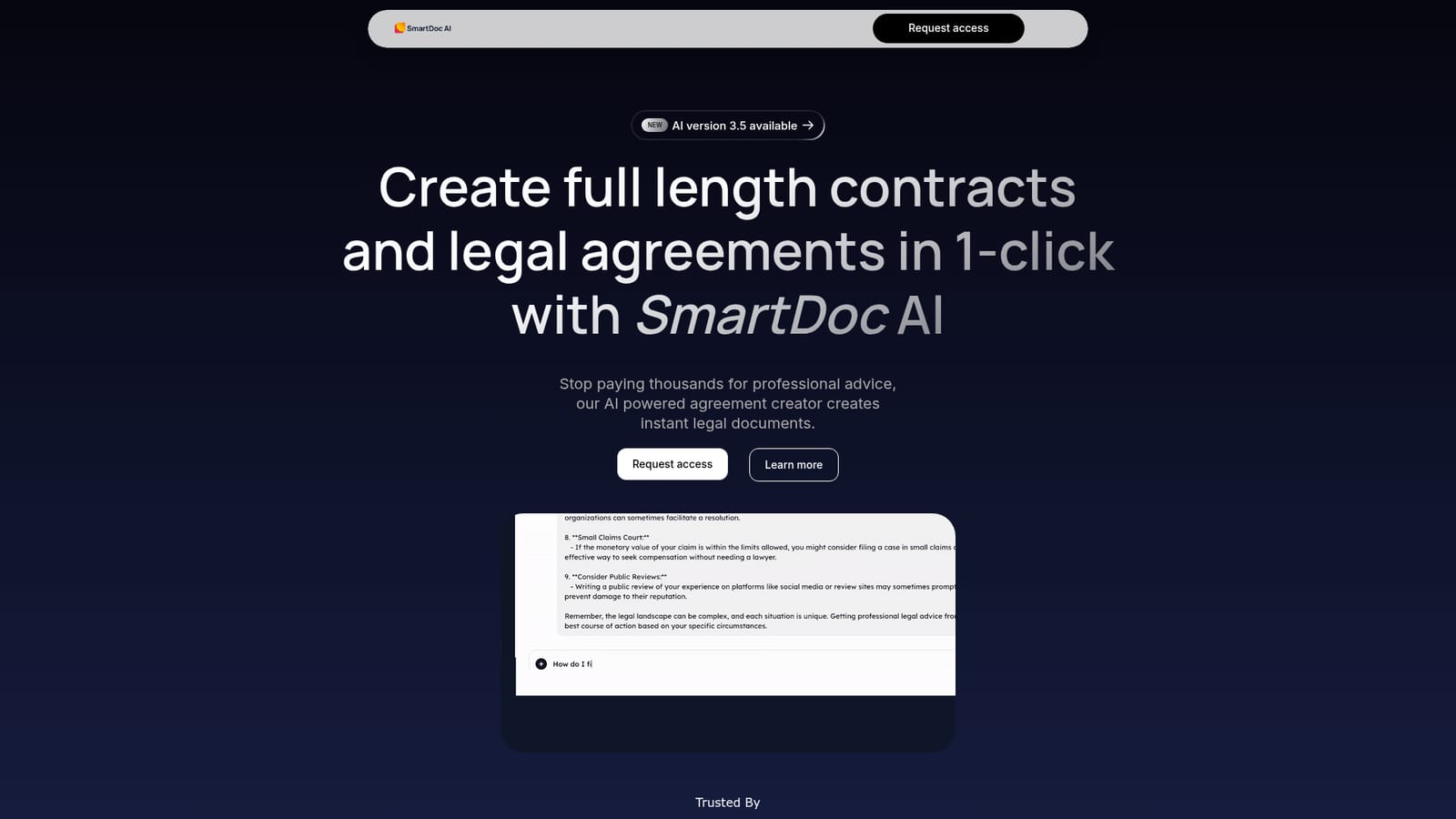 SmartDoc AI — Open the site and request access